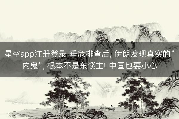 星空app注册登录 垂危排查后, 伊朗发现真实的“内鬼”, 根本不是东谈主! 中国也要小心